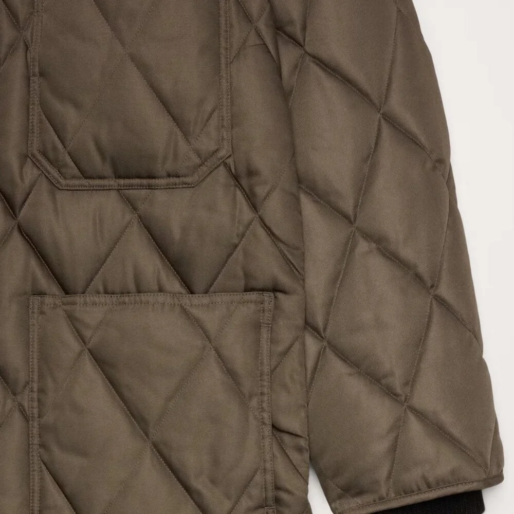 Banana Republic Oversized Light Olive Green Quilted Carcoat
